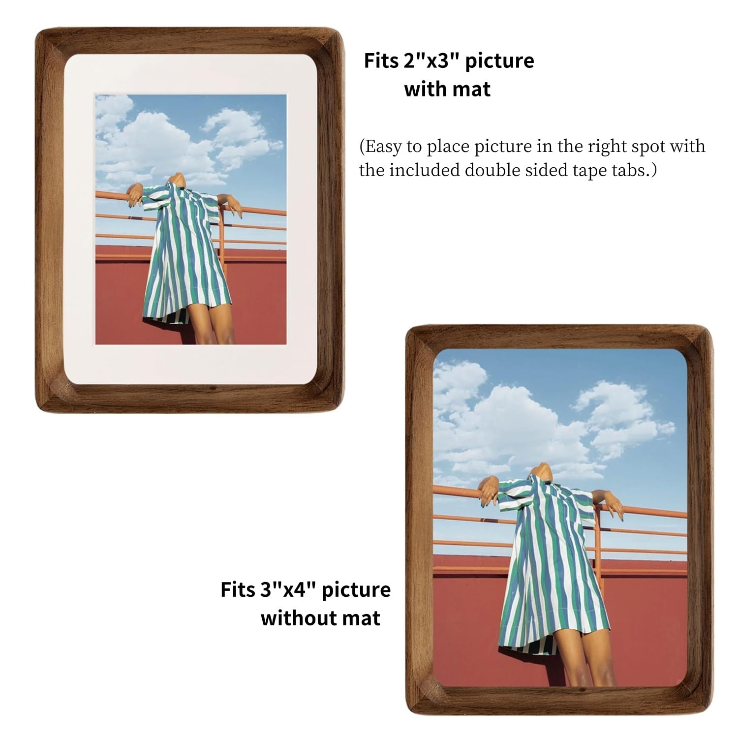 Amazon.co.jp: FLECHAZO 3x4 写真フレーム 木製 2x3マット付き